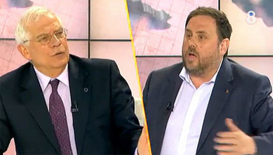 Josep Borrell y Oriol Junqueras en el cara a cara
